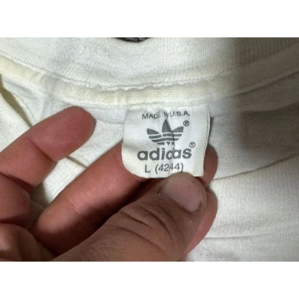 1990 Retro Size L Adidas Mens White Crew‎ Neck Germany Home Football T-Shirt